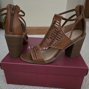 Merona Tan Strappy Heeled Sandals
